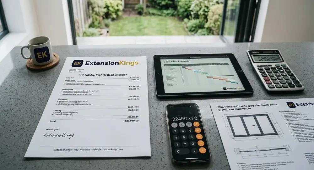 Cost planning for a West Midlands house extension